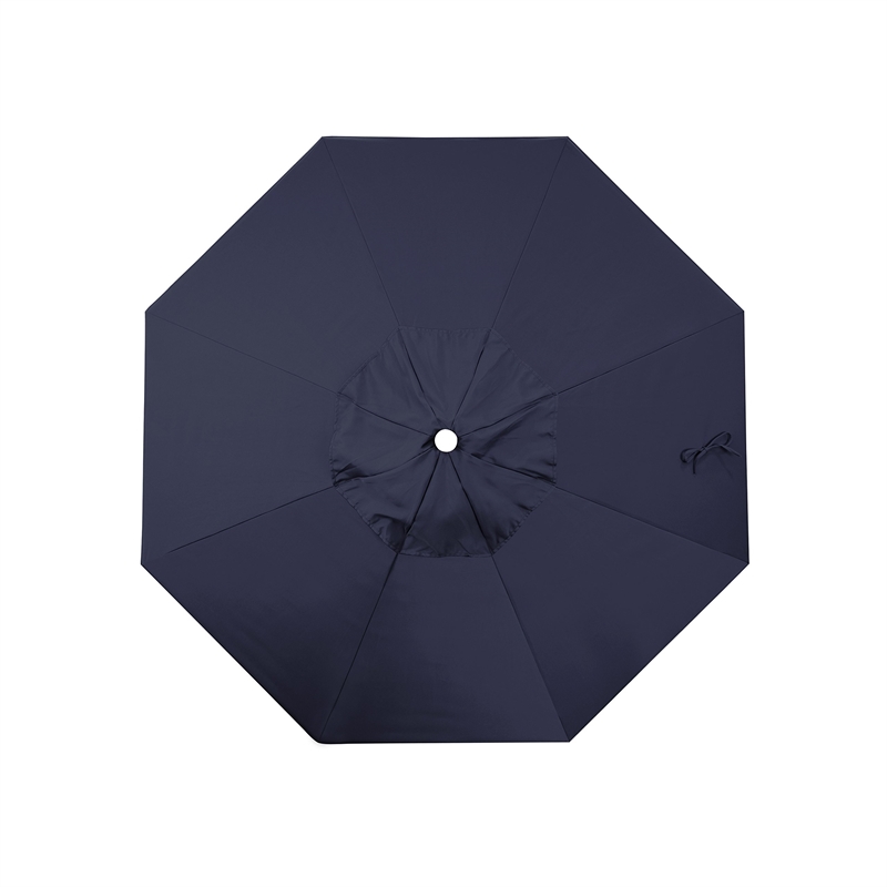 California Umbrella Venture 7.5' White Market Umbrella in Navy Blue