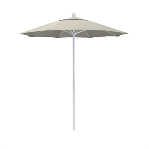 California Umbrella Venture 7.5' White Market Umbrella in Beige