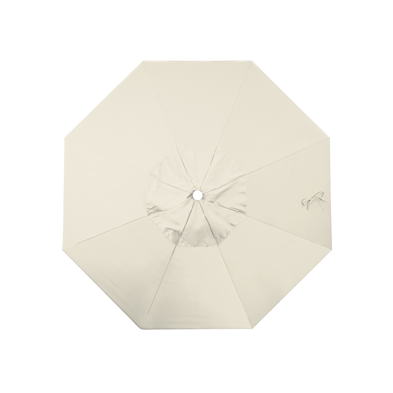 California Umbrella Venture 7.5' White Market Umbrella in Beige