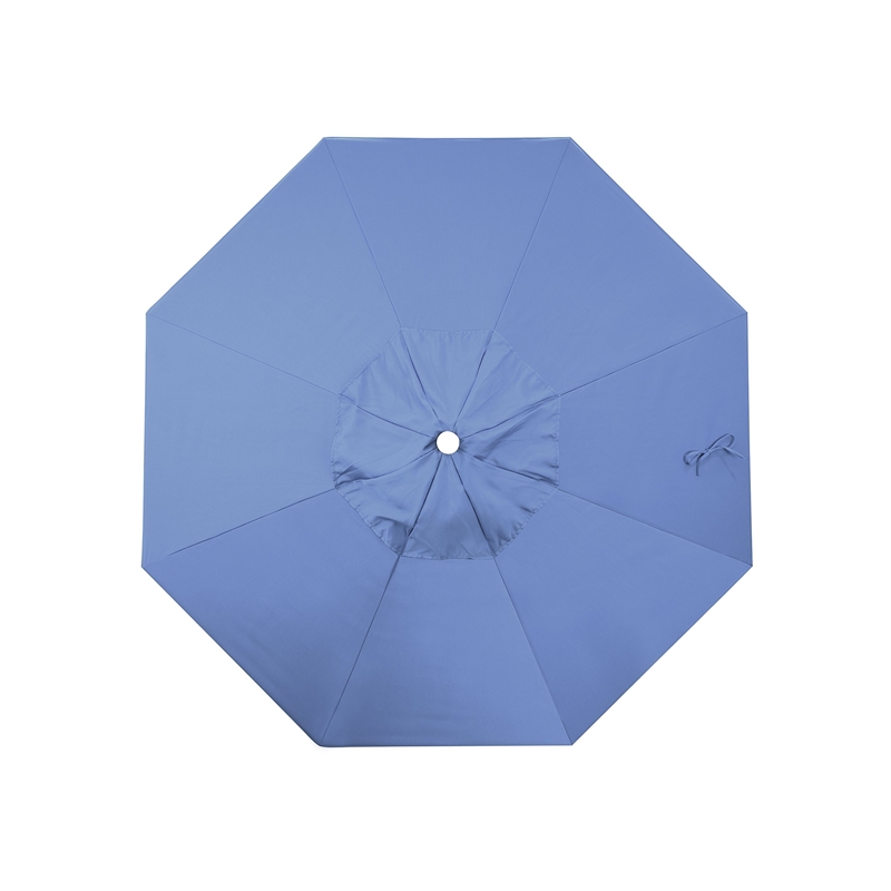 California Umbrella Venture 7.5' White Market Umbrella in Frost Blue