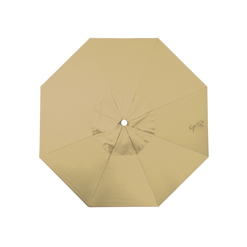 California Umbrella Venture 7.5' White Market Umbrella in Champagne