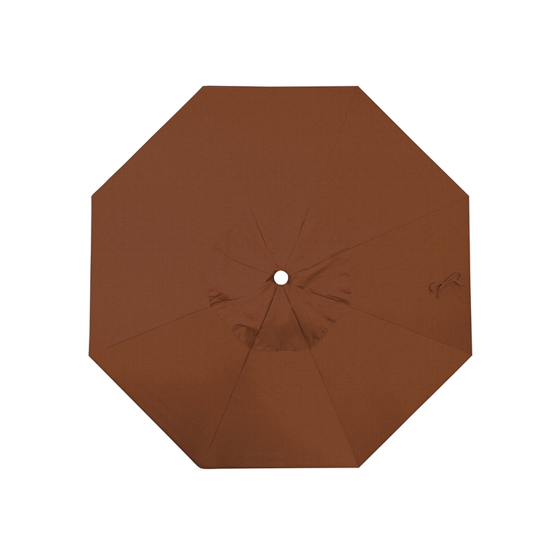 California Umbrella Venture 7.5' White Market Umbrella in Terracotta