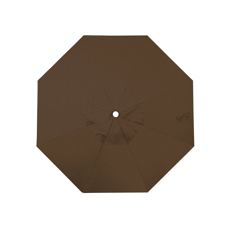 California Umbrella Venture 7.5' White Market Umbrella in Teak