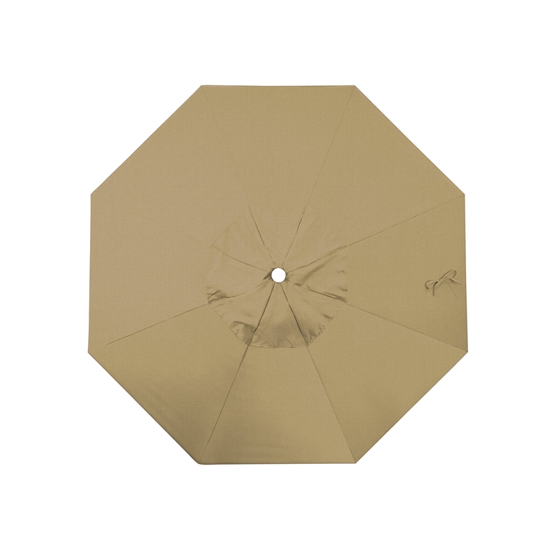 California Umbrella Venture 7.5' White Market Umbrella in Straw