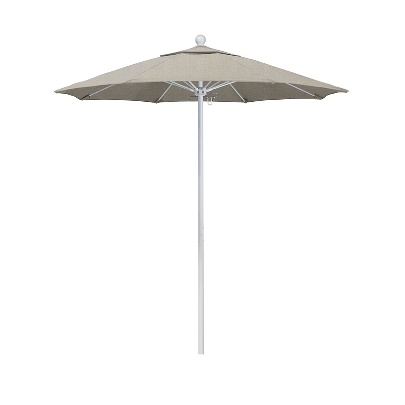 California Umbrella Venture 7.5' White Market Umbrella in Granite