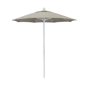 California Umbrella Venture 7.5' White Market Umbrella in Granite