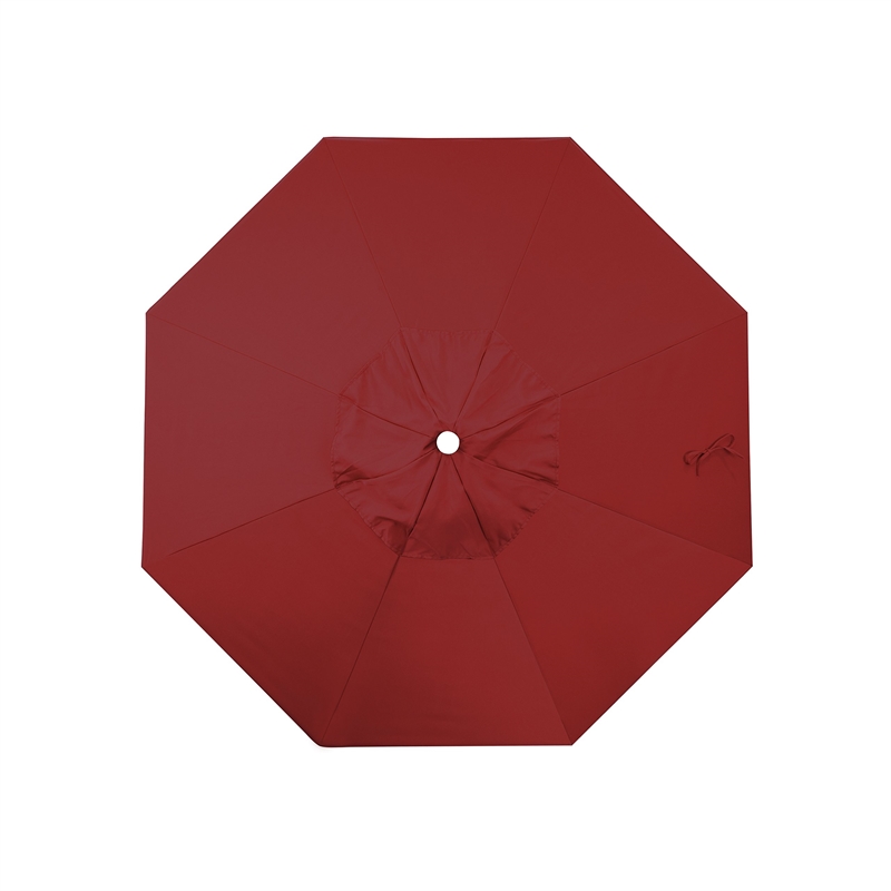 California Umbrella Venture 7.5' White Market Umbrella in Red