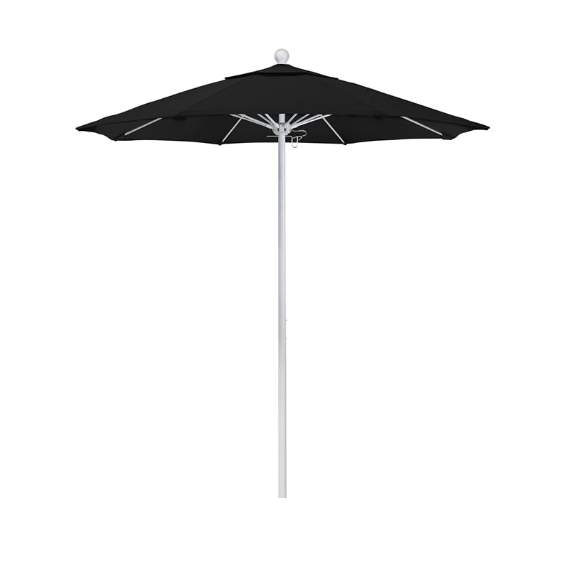 California Umbrella Venture 7.5' White Market Umbrella in Black