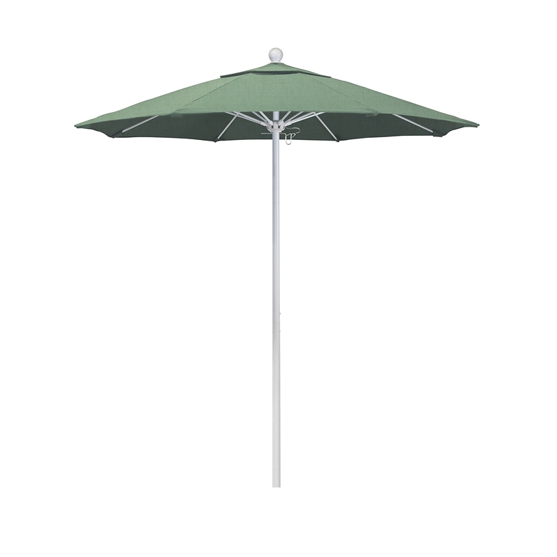 California Umbrella Venture 7.5' White Market Umbrella in Spa