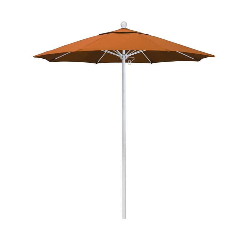 California Umbrella Venture 7.5' White Market Umbrella in Tuscan