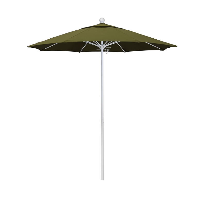 California Umbrella Venture 7.5' White Market Umbrella in Palm