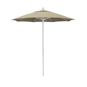 California Umbrella Venture 7.5' White Market Umbrella in Beige