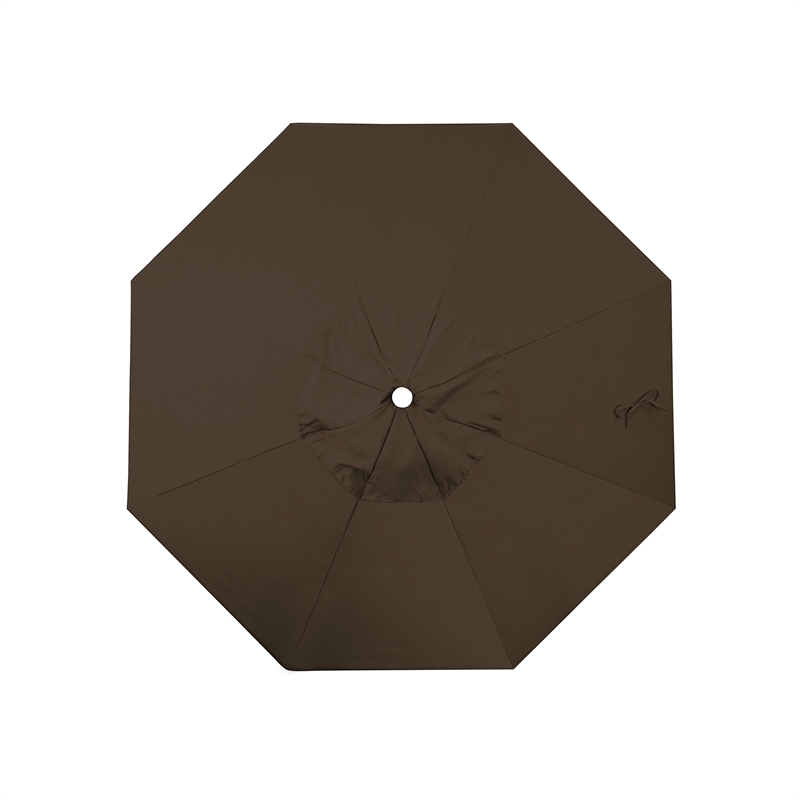 California Umbrella Venture 7.5' White Market Umbrella in Mocha