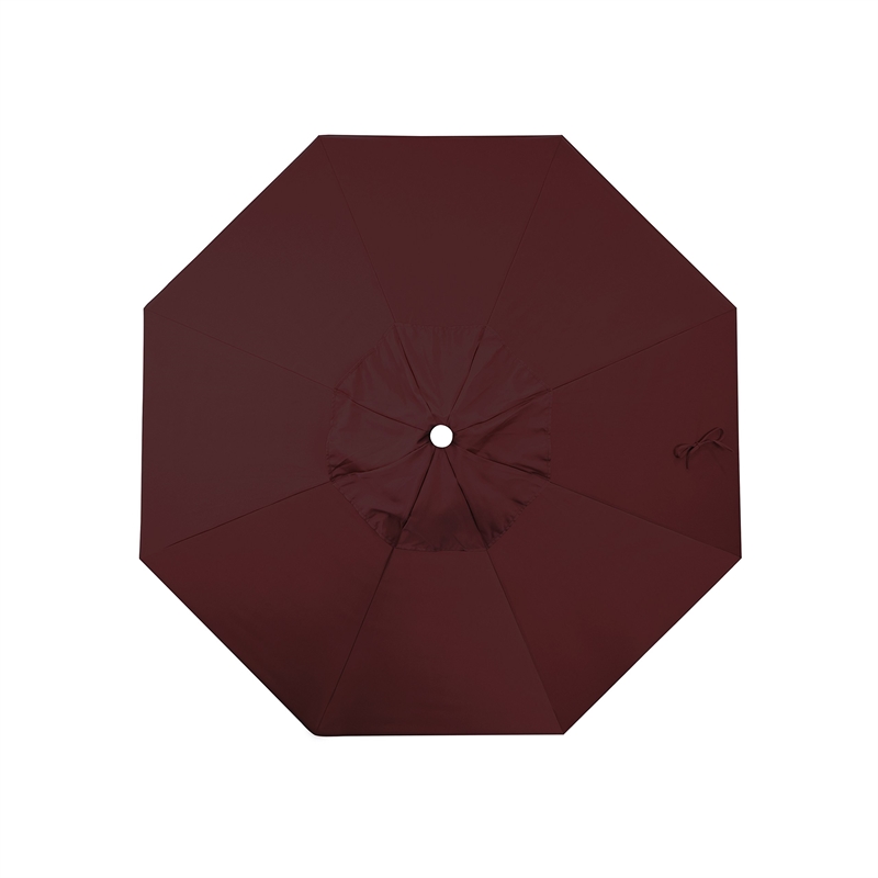 California Umbrella Venture 7.5' White Market Umbrella in Burgundy