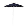 California Umbrella Venture 7.5' White Market Umbrella in Navy Blue