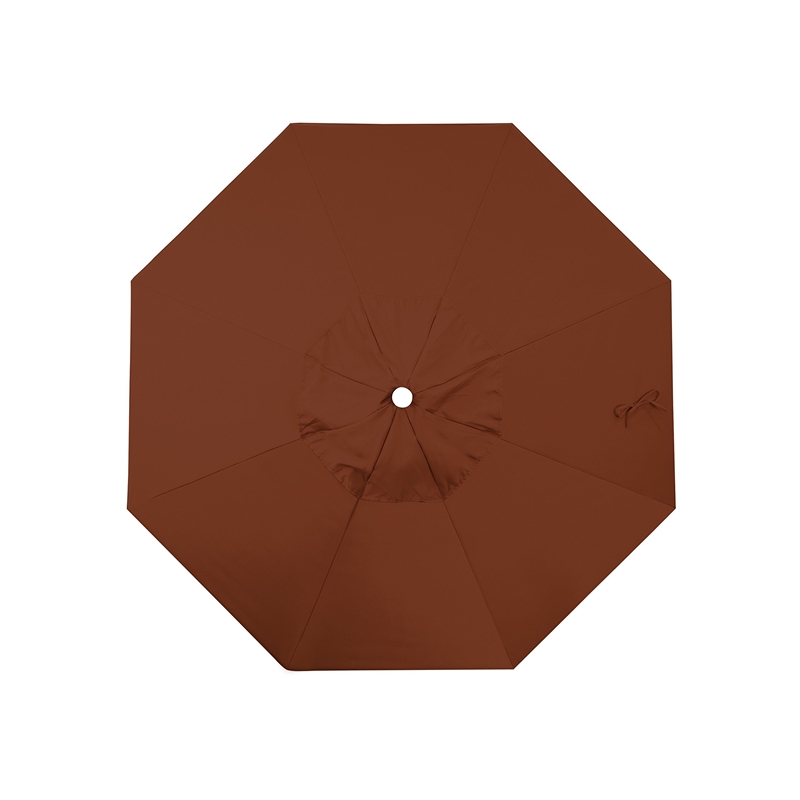 California Umbrella Venture 7.5' White Market Umbrella in Brick