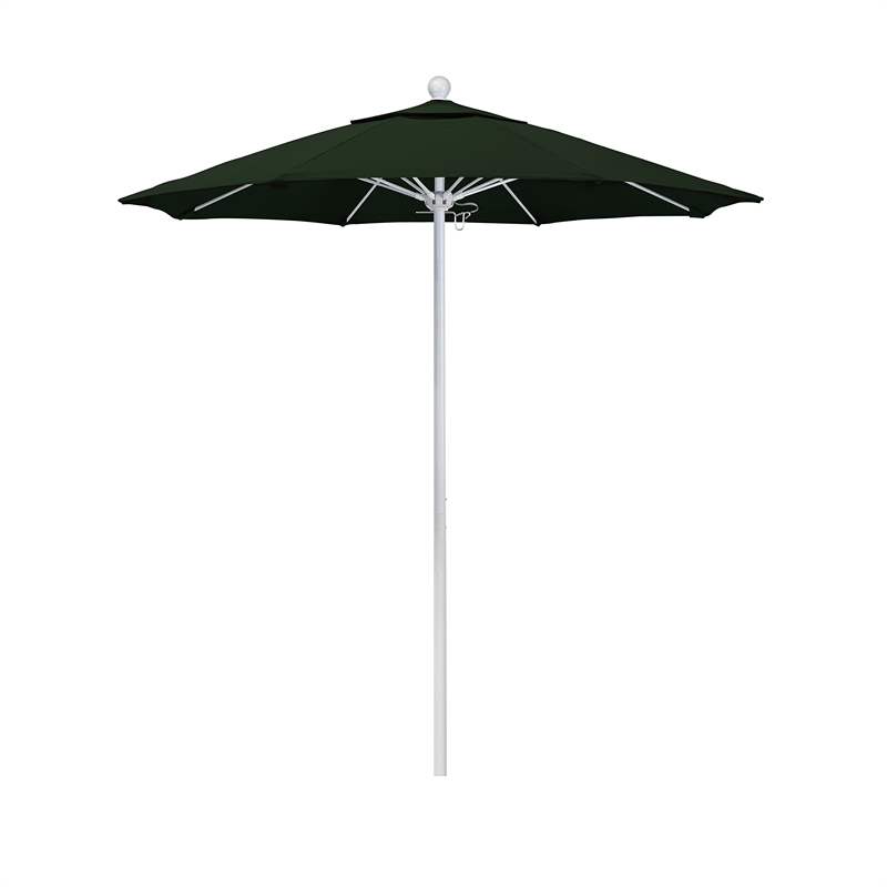 California Umbrella Venture 7.5' White Market Umbrella in Green
