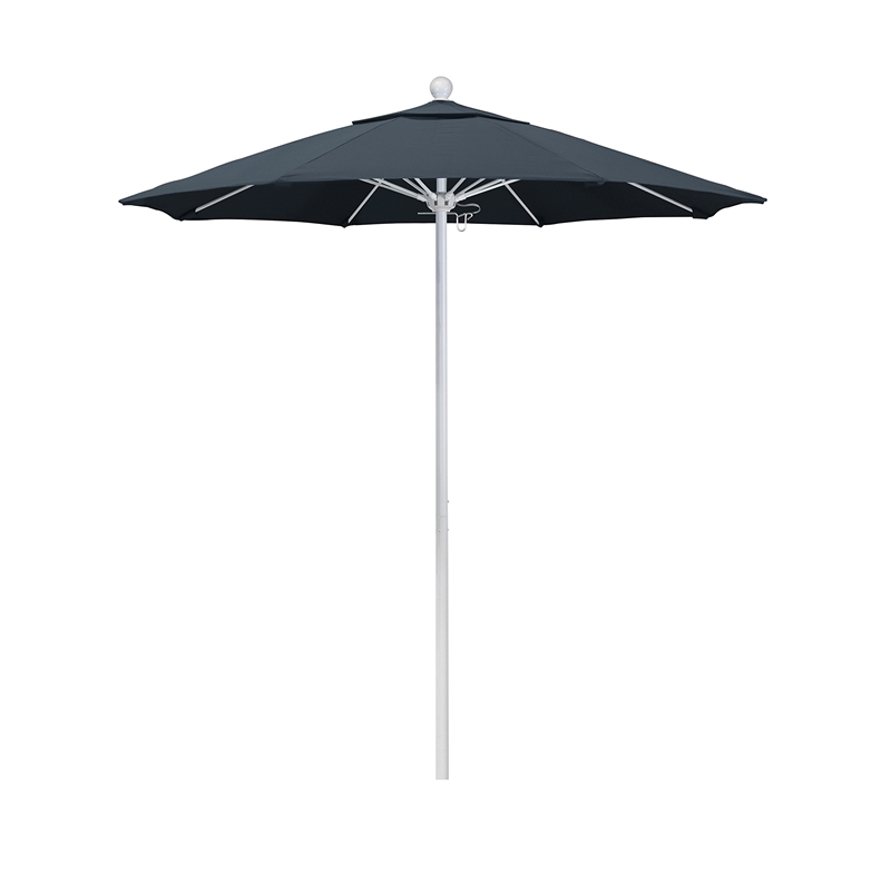 California Umbrella Venture 7.5' White Market Umbrella in Sapphire