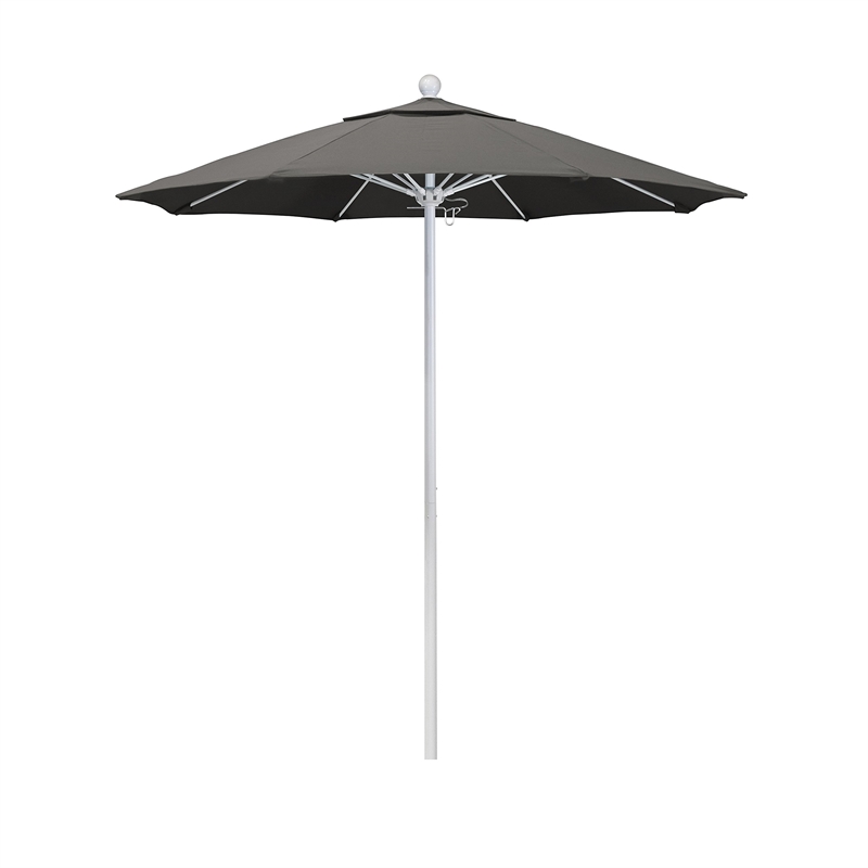 California Umbrella Venture 7.5' White Market Umbrella in Taupe