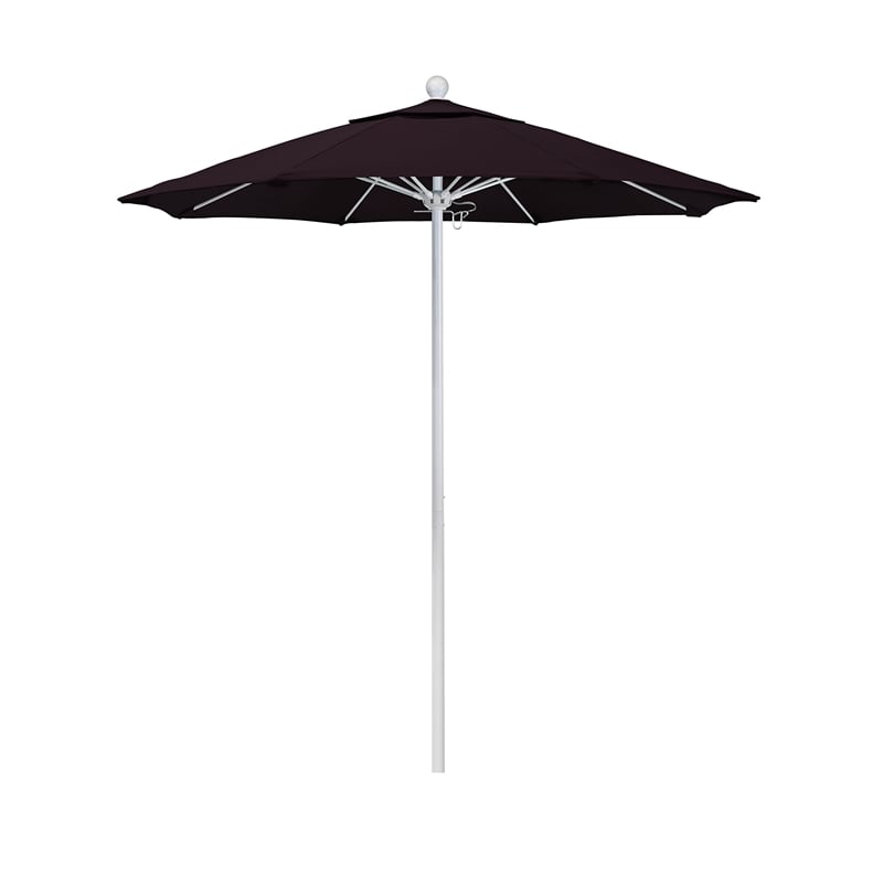 California Umbrella Venture 7.5' White Market Umbrella in Purple