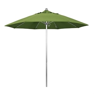 California Umbrella Venture 9' Silver Market Umbrella in Cilantro
