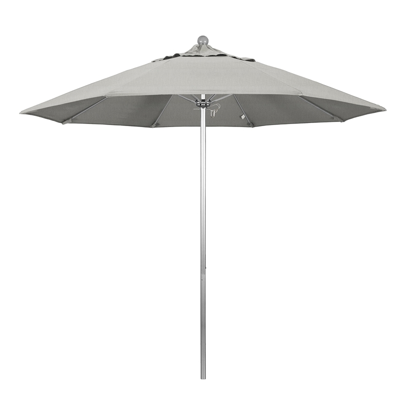 California Umbrella Venture 9' Silver Market Umbrella in Granite