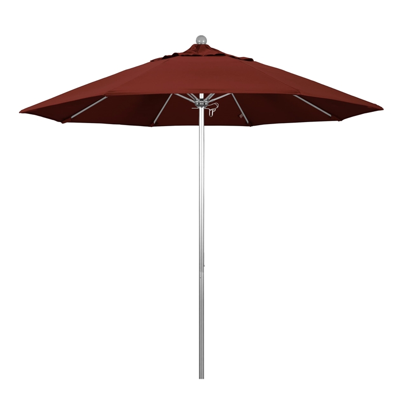 California Umbrella Venture 9' Silver Market Umbrella in Henna