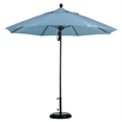 California Umbrella Venture 9' Silver Market Umbrella in Black