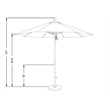 California Umbrella Venture 9' Silver Market Umbrella in Black