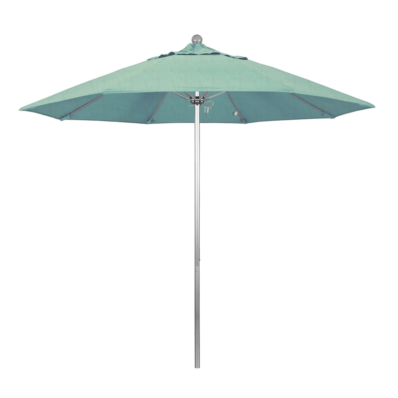 California Umbrella Venture 9' Silver Market Umbrella in Spa