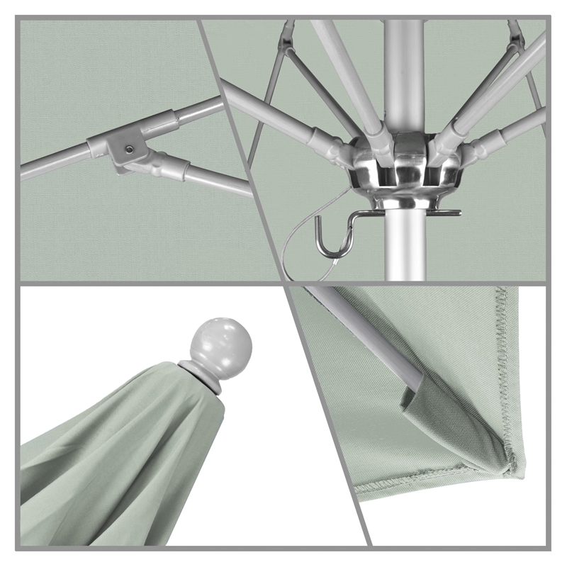 California Umbrella Venture 9' Silver Market Umbrella in Spa