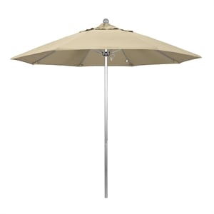 California Umbrella Venture 9' Silver Market Umbrella in Beige
