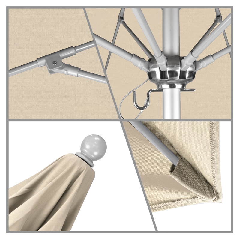 California Umbrella Venture 9' Silver Market Umbrella in Beige