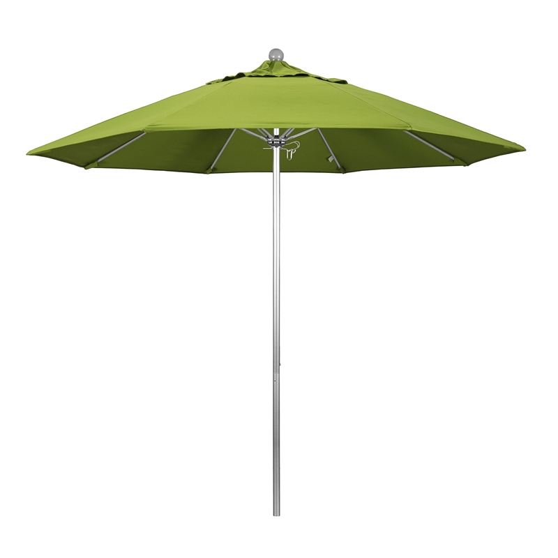 California Umbrella Venture 9' Silver Market Umbrella in Macaw