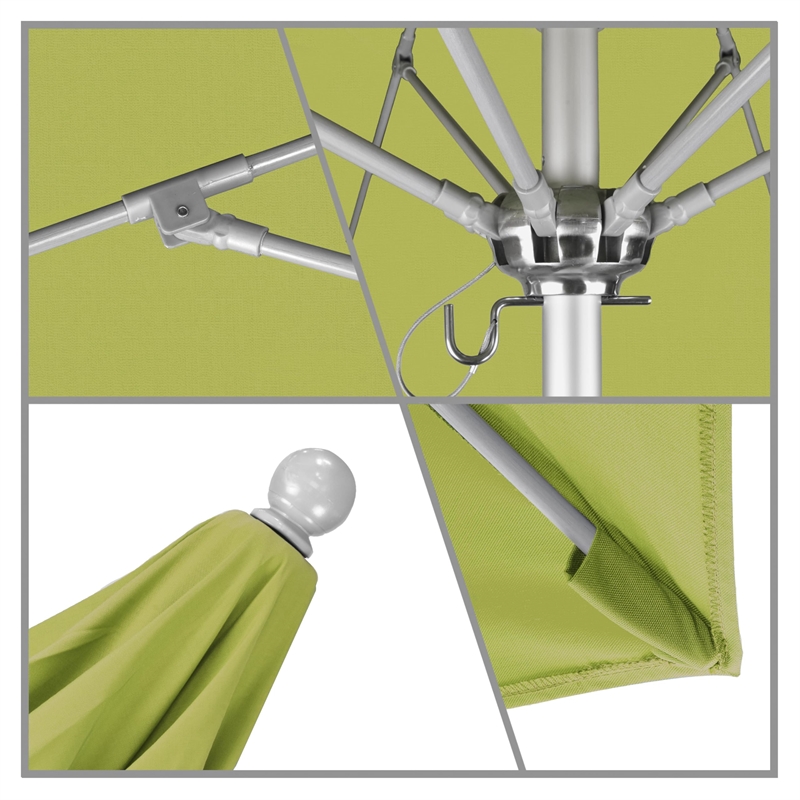 California Umbrella Venture 9' Silver Market Umbrella in Macaw