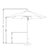 California Umbrella Venture 9' Silver Market Umbrella in Canvas