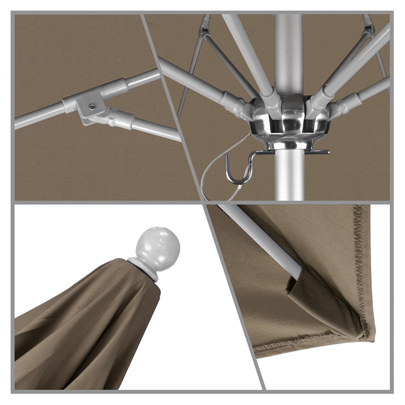 California Umbrella Venture 9' Silver Market Umbrella in Taupe