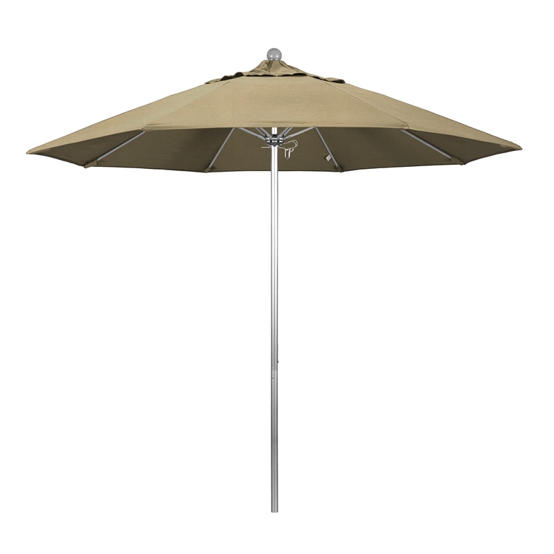 California Umbrella Venture 9' Silver Market Umbrella in Heather