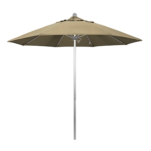 California Umbrella Venture 9' Silver Market Umbrella in Heather