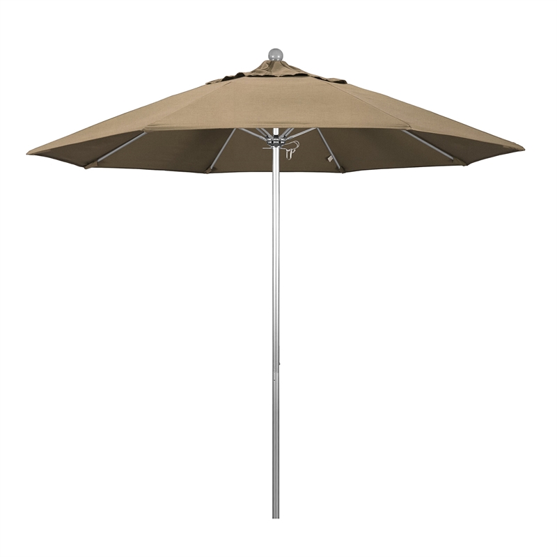 California Umbrella Venture 9' Silver Market Umbrella in Heather