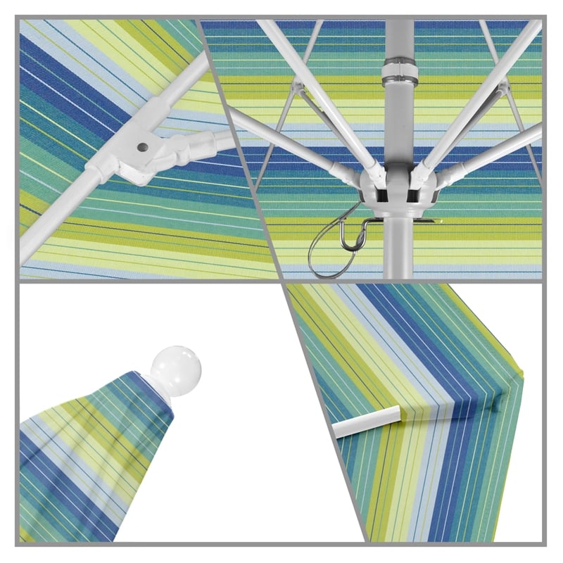 California Umbrella Venture 9' Silver Market Umbrella in Seaside