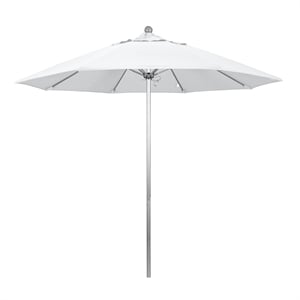 California Umbrella Venture 9' Silver Market Umbrella in White
