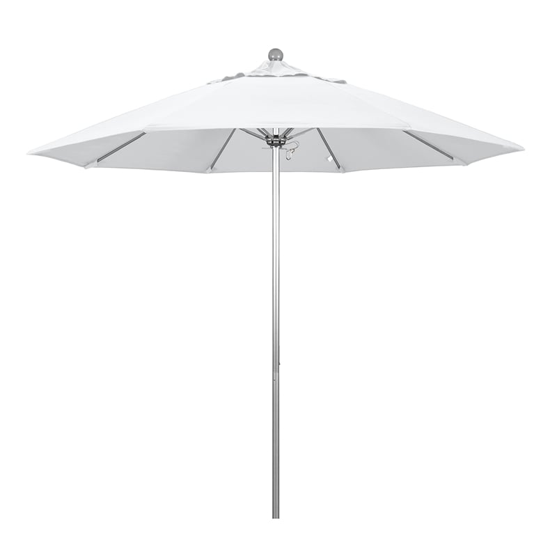 California Umbrella Venture 9' Silver Market Umbrella in White