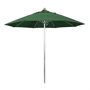 California Umbrella Venture 9' Silver Market Umbrella in Green
