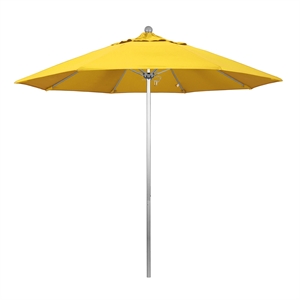 California Umbrella Venture 9' Silver Market Umbrella in Lemon