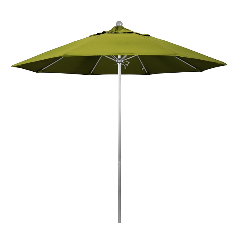 California Umbrella Venture 9' Silver Market Umbrella in Kiwi