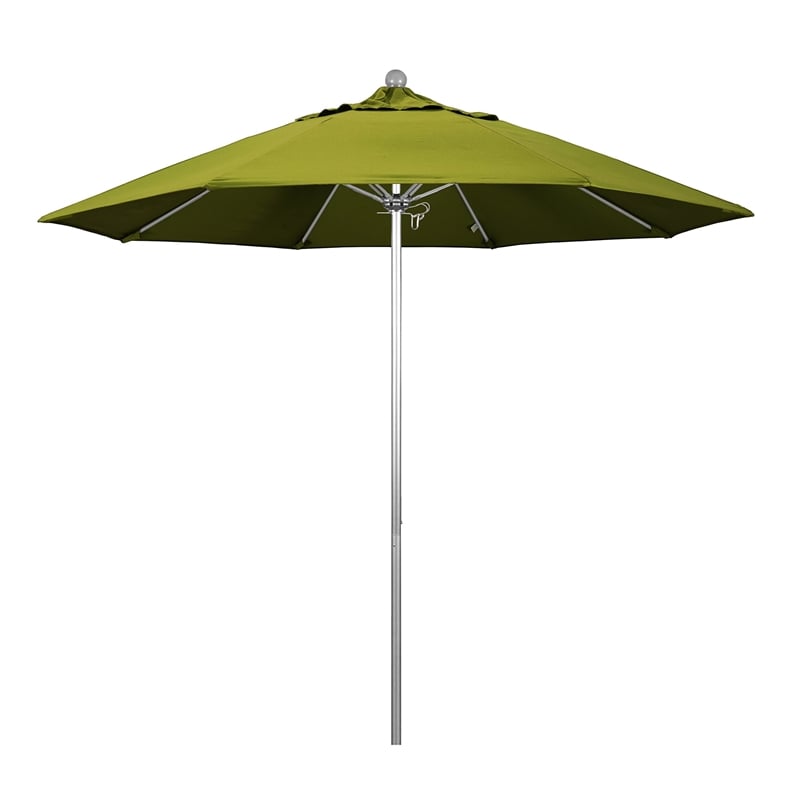 California Umbrella Venture 9' Silver Market Umbrella in Kiwi