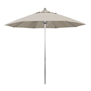California Umbrella Venture 9' Silver Market Umbrella in Granite