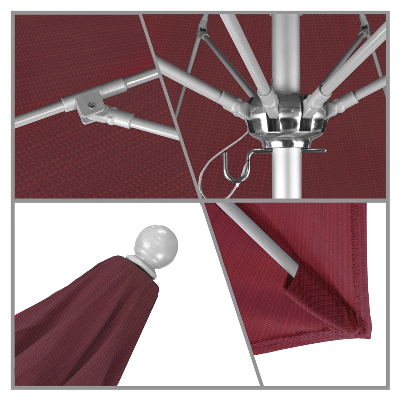 California Umbrella Venture 9' Silver Market Umbrella in Adobe