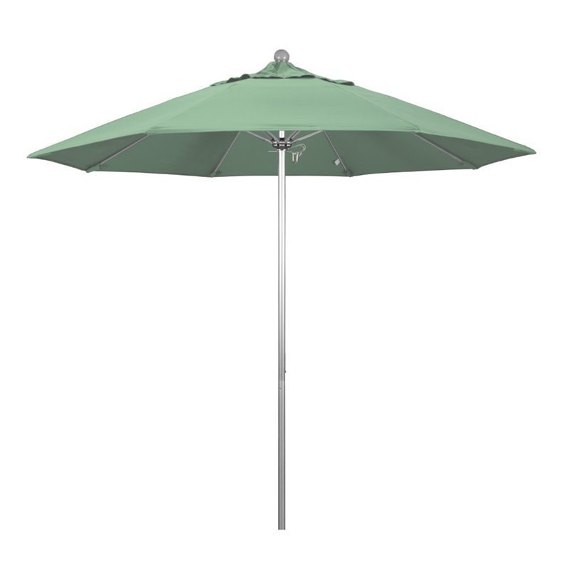 California Umbrella Venture 9' Silver Market Umbrella in Spa